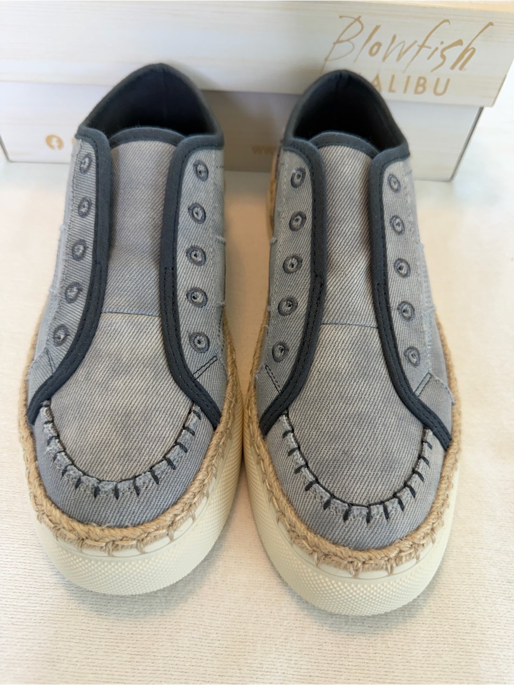 Blowfish Malibu No Chill Raindrop Slip-On‎ Espadrille Sneakers Gray 6.5M NWT